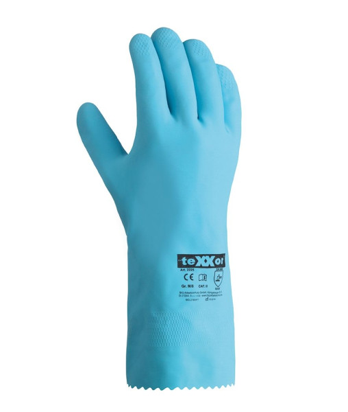 οικιακά γάντια teXXor NATURAL LATEX, μπλε, μέγεθος: 6, συσκευασία 200 ζευγαριών, 2225-6