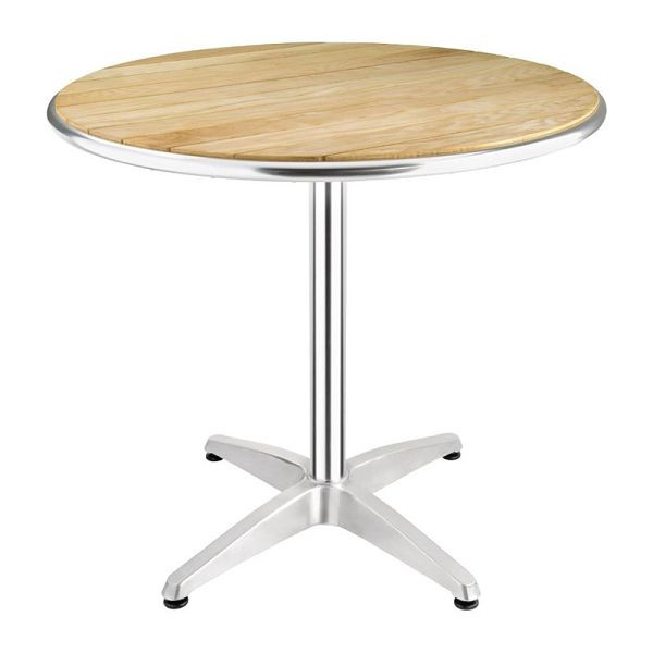 Bolero στρογγυλό τραπέζι σταχτό ξύλο 1 πόδι 80cm, U429