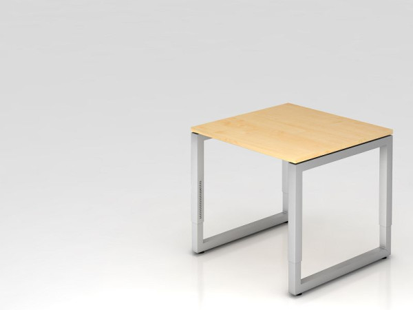 Hammerbacher skrivebord O-fod firkantet 80x80 cm ahorn, rektangulær form med flydende bordplade, VRS08/3/S
