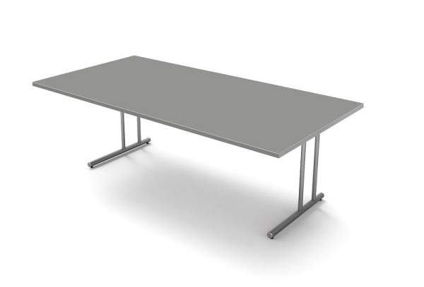 Extra velký psací stůl Kerkmann, s podnožkou ve tvaru C, Start up, Š 2000 mm x H 1000 mm x V 750 mm, barva: grafit, 11434712