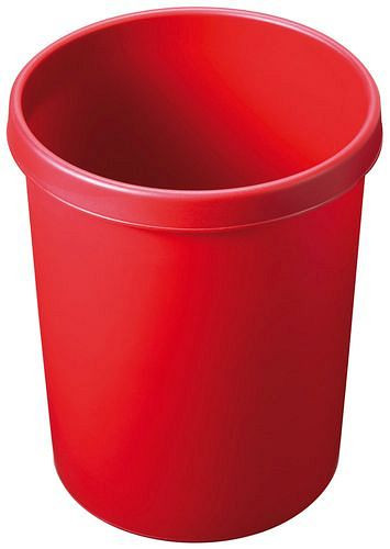Košík na papír DENIOS, s obvodovým úchopovým okrajem, objem 18 litrů, červený, 115-895