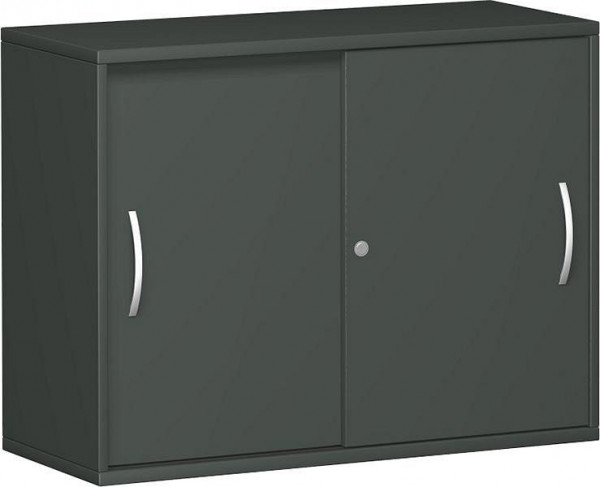 geramöbel přídavná šatní skříň s posuvnými dveřmi se středovým panelem, 2 osazené ozdobné police, s nastavitelnými nožičkami, uzamykatelná, 1000x425x720, grafit/grafit, N-10S7210-GG
