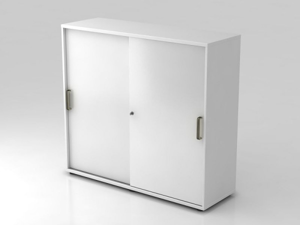 Hammerbacher skříň s posuvnými dveřmi 3OH 120cm pruhované madlo bílá/bílá, 120x40x110 cm (ŠxHxV), V1753S/Š/Š/SG
