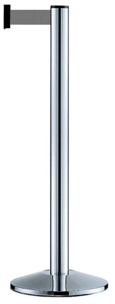 Personengeleidingssysteem "Beltrac Classic" van aluminium, 2,3m, verrijdbaar, voetafdekking (metaal), riem: donkerblauw, standaard riemuiteinde, 11228-ro-m502