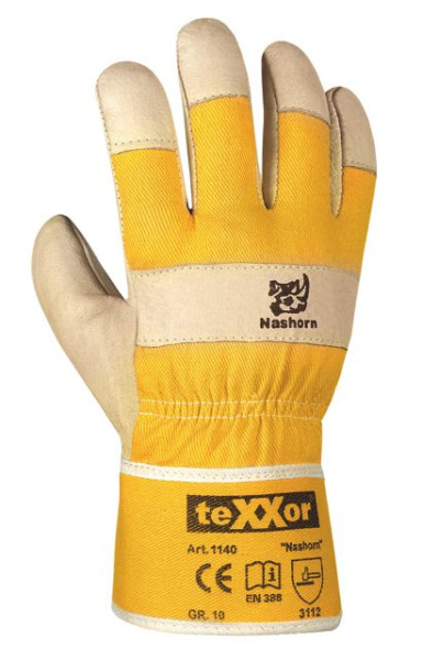 TeXXor ολόσπορο γάντια από δέρμα χοίρου "RHINO", PU: 120 ζεύγη, 1140