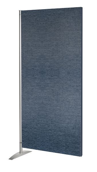 Ecran de intimitate Kerkmann Metropol, element textil, L 800 x D 450 x H 1750 mm, aluminiu argintiu/albastru, 45697417