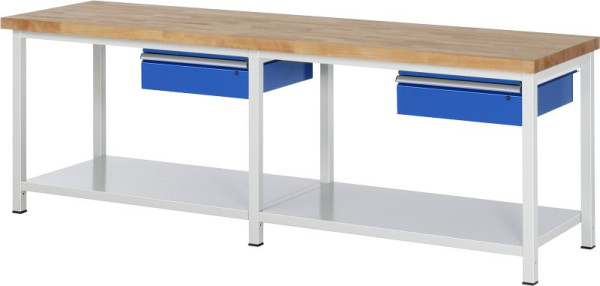 Stół warsztatowy RAU seria 8000 - model 8001A6, szer. 2500 x gł. 700 x wys. 840 mm, 03-8001A6-257B4S.11