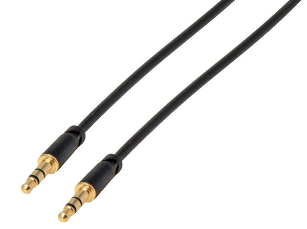 Cablu audio Helos Slim mufă 3,5 mm mufă/fișă 1,5 m negru, 157234