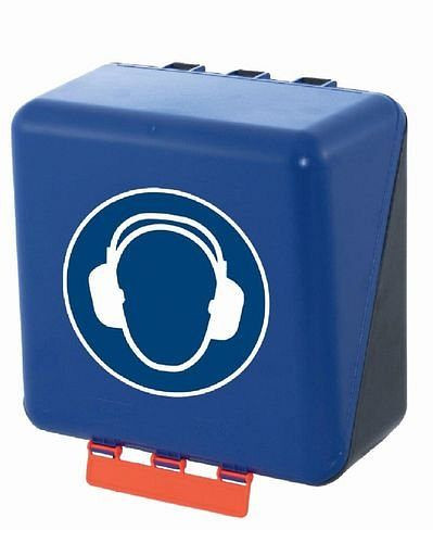 DENIOS midibox voor het opbergen van gehoorbescherming, blauw, 116-484