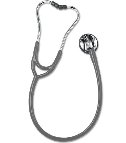 ERKA stetoskop pro dospělé s měkkými náušníky, membránová strana (duální membrána), dvoukanálový tubus SENSITIVE, barva: světle šedá, 525.00045