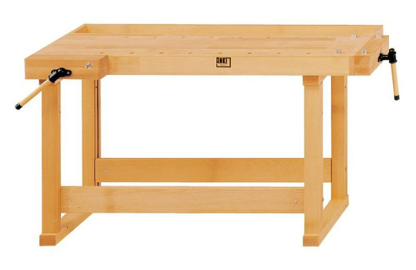 Pracovní stoly ANKE pracovní stůl; 1550x650x850mm; Rozpětí všech kleštin 115 mm; pro kutila; s 1 sadou ocelových lavicových háků, 800.040