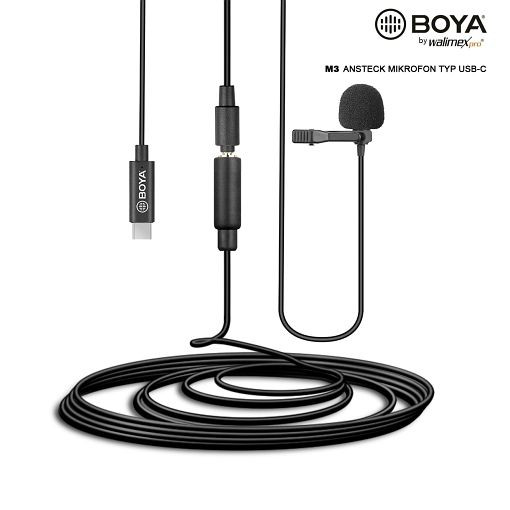 Walimex pro Boya M3 microfone de lapela tipo USB-C, 22919