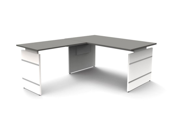Kerkmann állítható magasságú oldalasztal Sz 1600 x Mé 800 x M 680-760 mm, 4-es forma, szín: grafit, 11464812