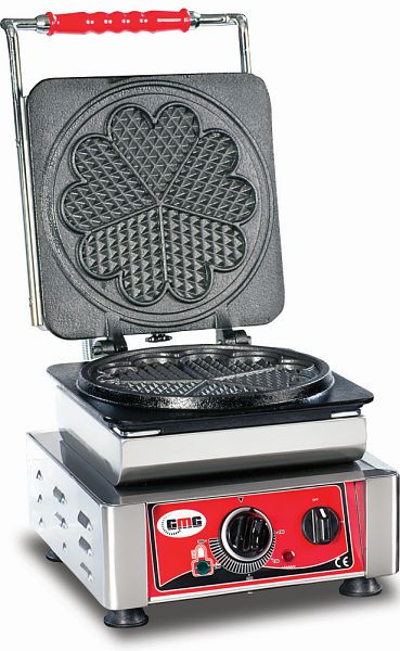 Ferro para waffles GMG Amore-L, 1x (Ø 21cm), tabuleiro intercambiável muito fácil de montar, 50° a 300°C, limpeza fácil, WE-01L