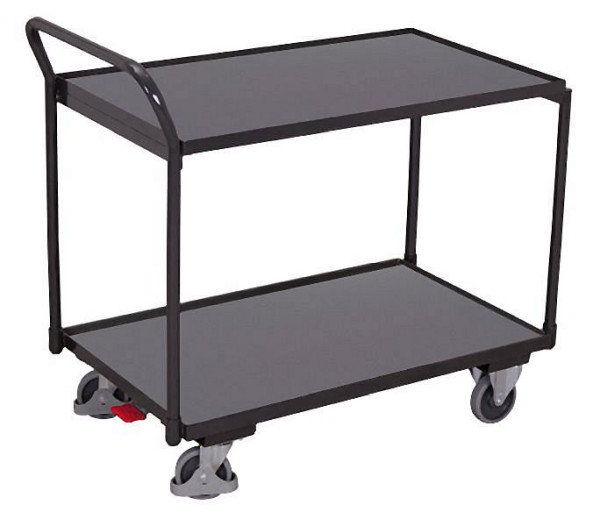 Wózek stołowy VARIOfit z 2 powierzchniami ładunkowymi, RAL 7016, wymiary zewnętrzne: 975 x 525 x 1010 mm (szer. x gł. x wys.), sw-500.500/AG