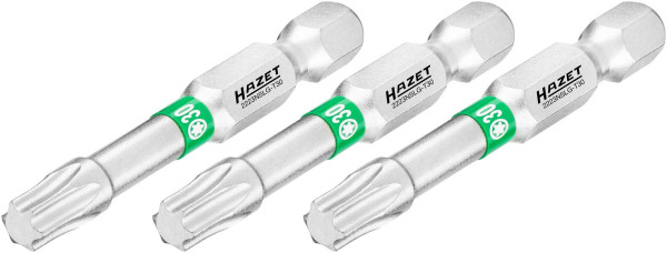 Bit Hazet, plný šestihran 6,3 (1/4 palce), vnitřní profil TORX®, T30, počet nástrojů: 3, dlouhá verze, velikost klíče: T30, 2223NSLG-T30/3