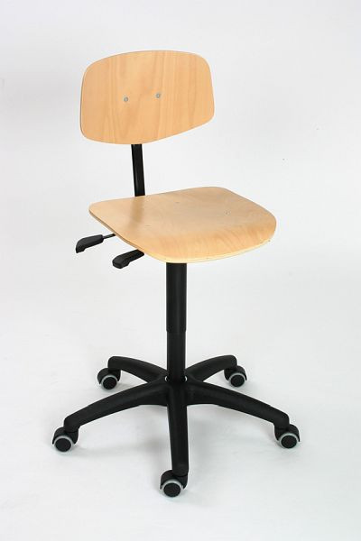 Lotz werkstoel "Comfort serie" zitting en rugleuning beuken naturel, zithoogte 445-635mm, 8530.12
