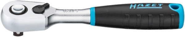 Clichet reversibil Hazet HiPer cu dinți fini, blocare de siguranță, pătrat solid 6,3 mm (1/4 inch), 863HPS