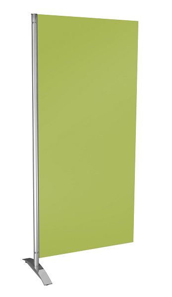 Tela de privacidade Kerkmann Metropol, elemento de madeira, verde, L 800 x P 450 x A 1750 mm, alumínio prateado/verde, 45696518