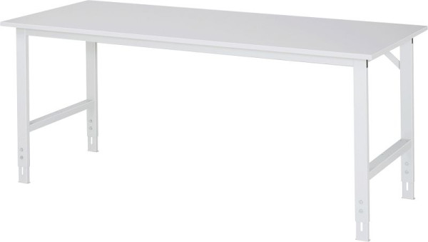RAU Tom serie arbejdsbord (6030) - højdejusterbar, melaminplade, 2000x760-1080x800 mm, 06-625M80-20.12