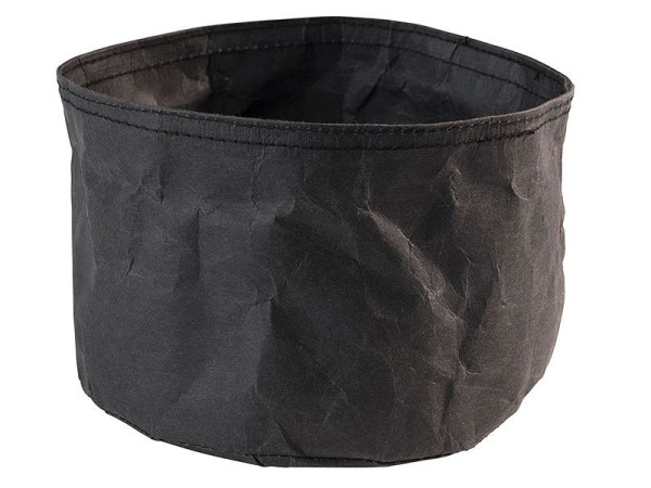 APS brødpose -PAPERBAG-, Ø 17 cm, højde: 11 cm, papir i læderlook, sort, 30441