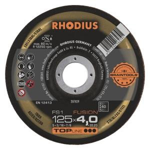 Rhodius TOPline FS1 FUSION schuurschijf, diameter [mm]: 125, dikte [mm]: 4, boring [mm]: 22.23, VE: 10 stuks, 207829