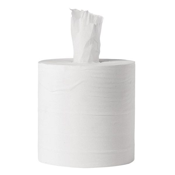 Rolos de toalha de mão Jantex para uso interno branco 1 folha, PU: 6 peças, GD834