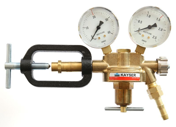 Reduktor ciśnienia Kayser „acetylen”, z 2 manometrami, Ø 63mm, 55182