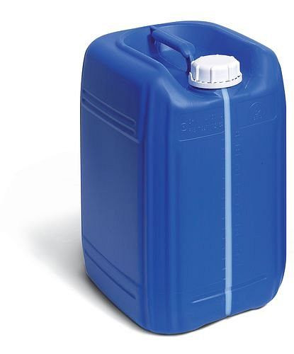 Kanister plastikowy DENIOS z polietylenu (PE), 20 litrów, niebieski, z paskami kontrolnymi, 279-042