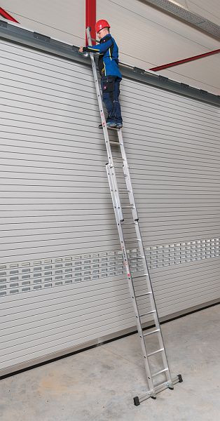Euroline aluminium opsteekladder 2-delig model nr. 302 met 2 x 6 treden, verticale ladderhoogte 2,8m, 3021106