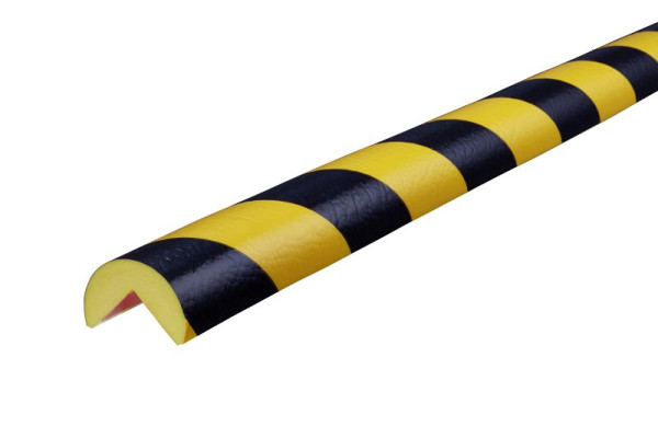 Knuffin kulmasuoja, varoitus- ja suojaprofiili tyyppi A, keltainen/musta, 1 metri, PA-10010