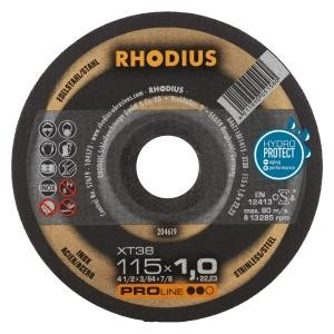 Rhodius PROline XT38 extra dunne doorslijpschijf, diameter [mm]: 115, dikte [mm]: 1.5, boring [mm]: 22.23, VE: 50 stuks, 204619