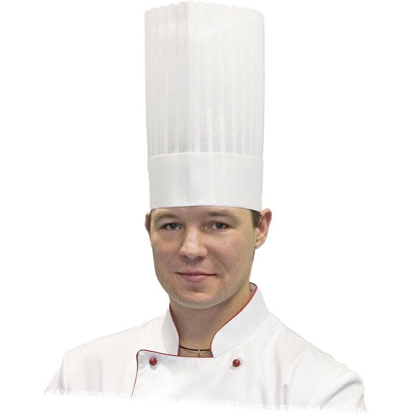 Chapéu de chef Stalgast, branco, linha 100% lã, altura 25 cm, HB2905250