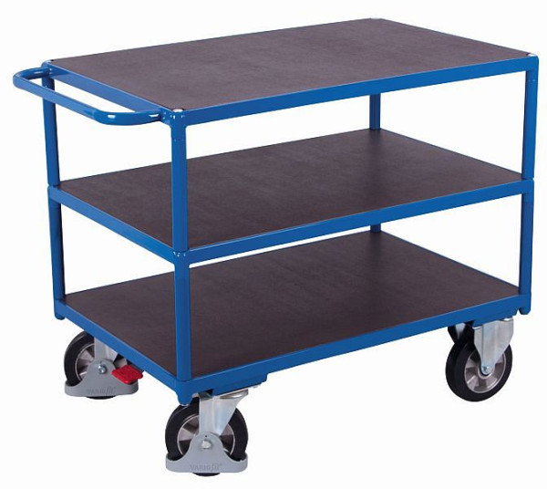 Carrinho de mesa resistente VARIOfit com 3 áreas de carga, dimensões externas: 1.190 x 700 x 925 mm (LxPxA), sw-700.617