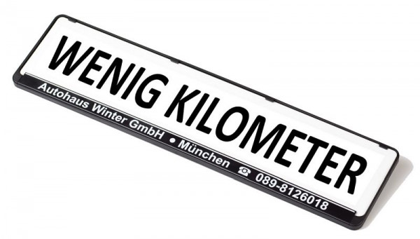 Eichner Miniletter reclamebord standaard, wit, opdruk: weinig kilometers, 9219-00158