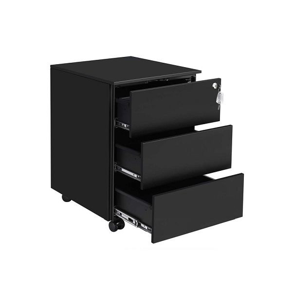 SONGMICS rolcontainer 45 x 39 x 55 cm mat zwart, OFC63BK