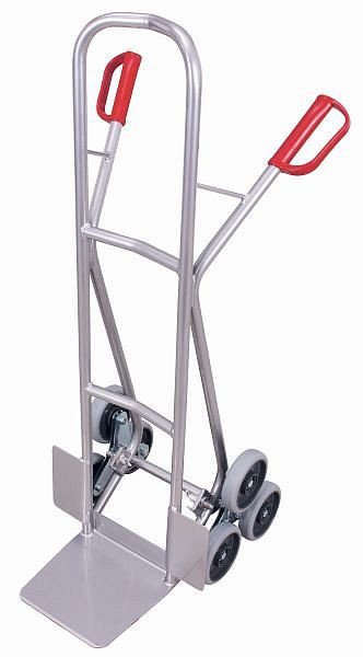 Hliníkový schodišťový vozík VARIOfit, 2 hvězdice tříramenného kola, vnější rozměry: 610 x 630 x 1 310 mm (ŠxHxV), ap-1300