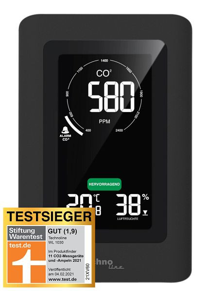 Monitor kvality vzduchu Technoline, rozměry: 94 x 145 x 50 mm, WL 1030