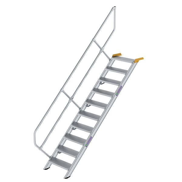 Schody Munk Günzburger Steigtechnik 45° šířka schodu 600 mm 10 schodů hliníkové drážkované, 600250