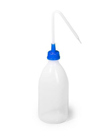 DENIOS-puristepullo polyeteenistä (PE), tilavuus 500 ml, PU: 10 kpl, 255-926