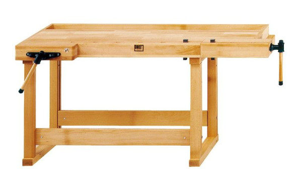 Pracovní stoly ANKE pracovní stůl; 1800x650x860mm; rozpětí přední svěrák 150 mm, zadní svěrák 160 mm; pro kutila; s 1 párem obdélníkových lavicových háků, 800.041