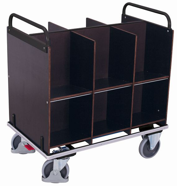 Carrinho de arquivo VARIOfit com 12 compartimentos, dimensões externas: 1.105 x 700 x 1.185 mm (LxPxA), sw-700.995/AG