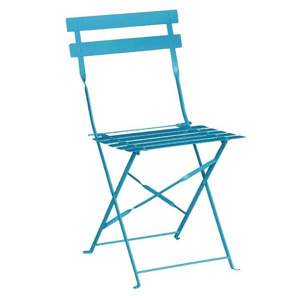 Bolero cadeiras de pátio dobráveis aço azul celeste, PU: 2 peças, GK982