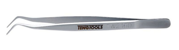 Pinzeta Teng Tools 160mm zakřivená/hladká TW2160