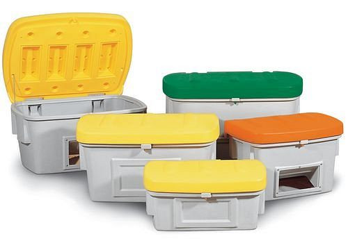 DENIOS korrelcontainer SB 60 van polyethyleen (PE), inhoud 60 liter, oranje deksel, 201-265