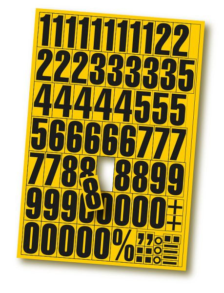 Eichner magnetische cijfers, zwart op geel, 9218-03028
