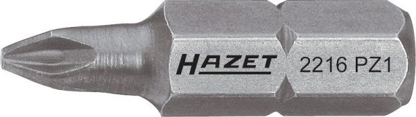 Bit Hazet, συμπαγές εξάγωνο 6,3 (1/4 ίντσας), προφίλ Pozidriv PZ, PZ1, 2216-PZ1