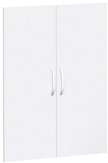 geramöbel zestaw drzwi skrzydłowych do szafy o szerokości 800 mm wraz z amortyzatorem drzwi, niezamykanych, 3 wysokości folderów, biały, S-383700-W