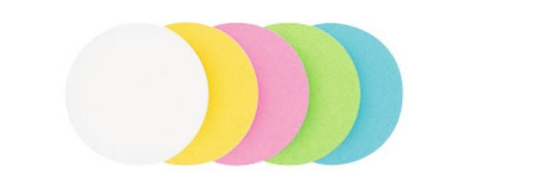 Legamaster moderationskort cirkler 9,5 cm 500 stk assorteret, 5-farvet, 7-253199