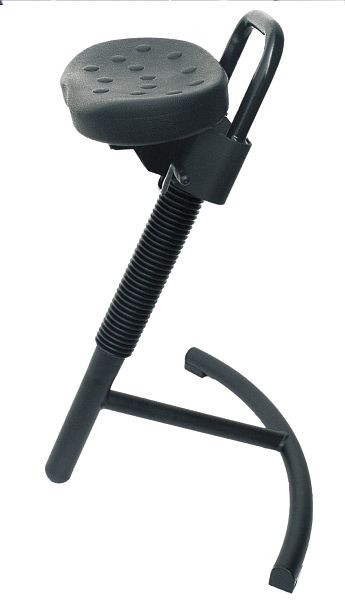Ajutor Lotz "Stabilith", ergonomic, cadru și scaun PU negru, reglabil pe înălțime 645-825, pivotant lateral, 3640.01